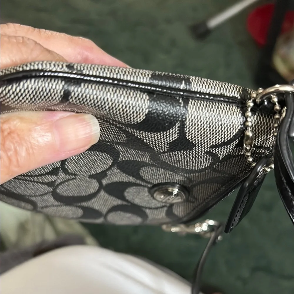 Coach Signature Black and Gray Clutch Wristlet - Picture 8 of 8